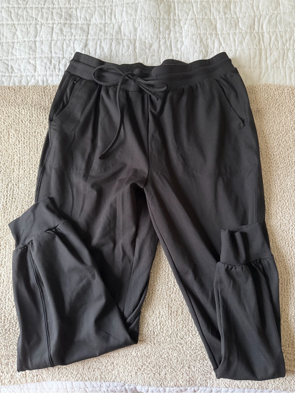 Rachel Zoe Black Ribbed Waistband Pants